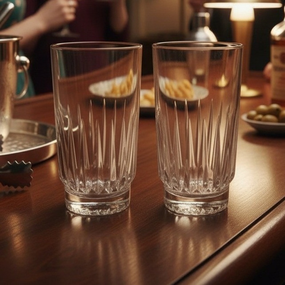 Libbey Duratuff Winchester Highball Glasses, Set of 2, Vintage‎ Clear Tumblers